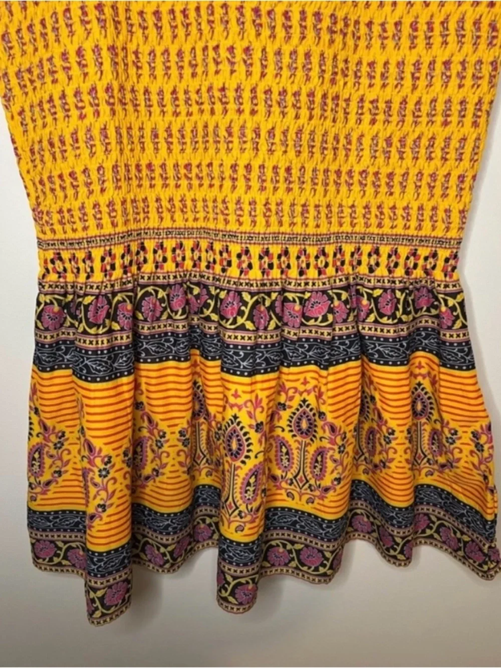 J.Crew Sunny Block Print Midi Skirt NWT Size 2 Boho Summer Yellow Cotton - Picture 2 of 8